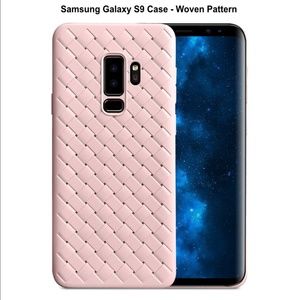 Samsung S9 Phone Case Cover Woven Pattern - Pink